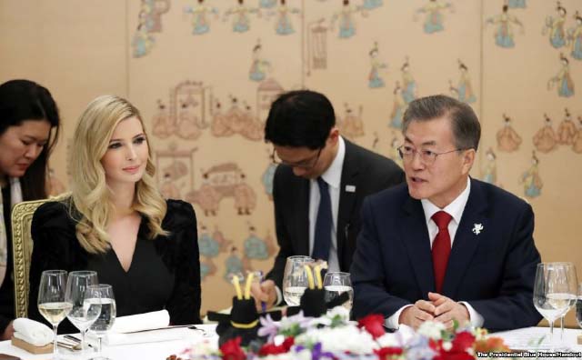 Ivanka Trump Meets with South Korean  President, Briefly Discusses North Korea
